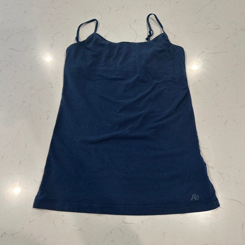 Aeropostale Womens Blue Stretch Cami Shelf Bra Adjustable Straps Babydoll Large